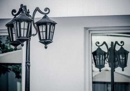 old vintage street lamp onの写真素材