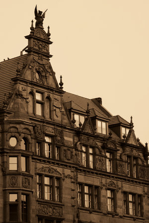 Historic Architectural Details Featuring Ornate and Decorative Elements of Designの写真素材