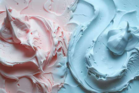 Modern minimalist advertising design with soft pastel ice cream background and clean text spaceの素材