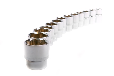 torx socket set  isolated on white の写真素材