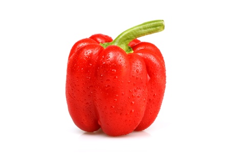Red bulgarian pepper  isolated on white の写真素材