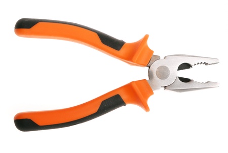 orange pliers  isolated on white の写真素材