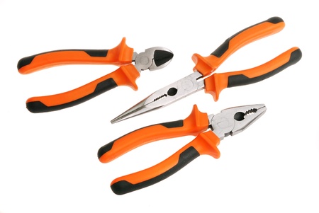 pliers set  isolated on white の写真素材