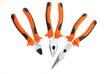 pliers set  isolated on white の写真素材