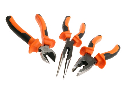 pliers set  isolated on white の写真素材
