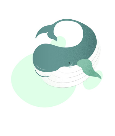 Vector image, clipart, editable details. Cute cartoon whales art, stylish Illustration, unique print for posters, cards, clothes, invitations, t-shirts designs, baby stuffのイラスト素材