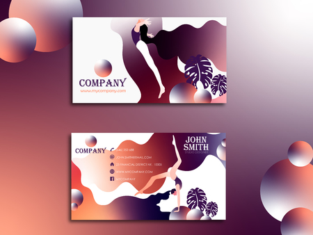 Vector abstract creative business card template. two-sided flat designのイラスト素材