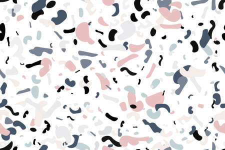 Seamless terrazzo pattern. Vector repeating background inspired by terrazzo or granite textures.