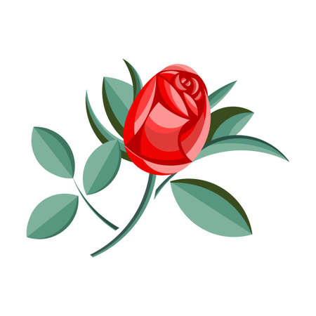 Elegant vector colorful isolated rose flower. Linear hand-drawn sketch graphics for fashion  . Floral abstract element. Vector bohemian illustrationのイラスト素材