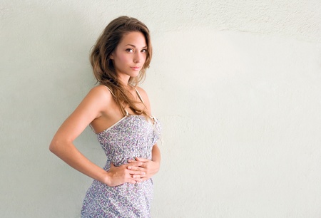 Portrait of gorgeous young brunette.の写真素材