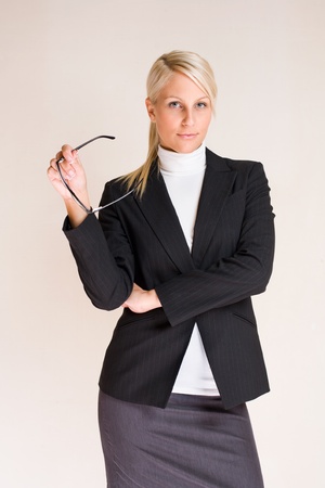 Portrait of ambitious attractive young blond business woman.の写真素材