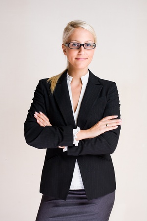 Portrait of a beautiful young blond business woman.の写真素材
