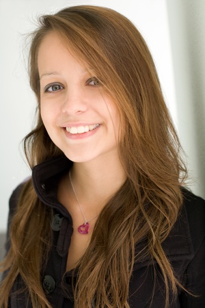 Closeup portrait of adorable cute teen.の写真素材