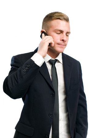 Portrait of a  young businessman in despair over bad news.の写真素材