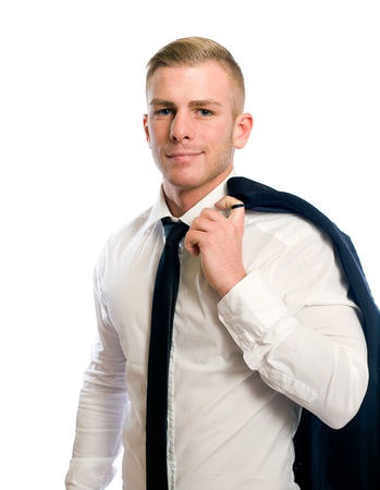 Half length portrait of a casual confident young businessman の写真素材