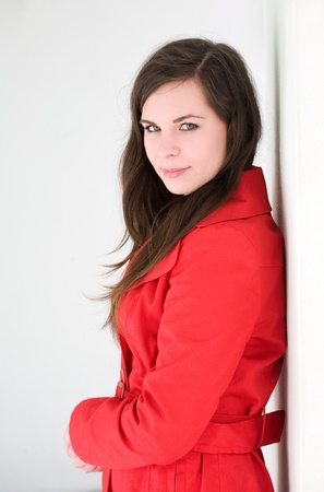 Young and colorful, portrait of beautiful colorful young brunette student girl の写真素材