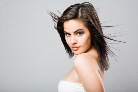 Portrait of a sensual young brunette beauty.の写真素材