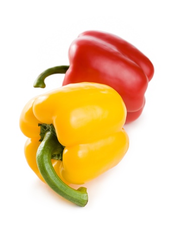 Studio shot of colorful healthy appetizing bell peppersの写真素材