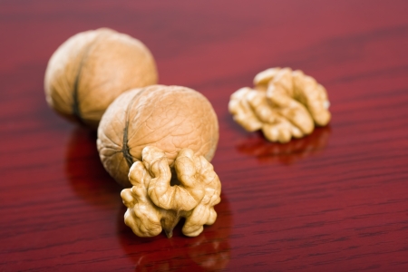 Closeup shot of tasty ripe walnut.の写真素材
