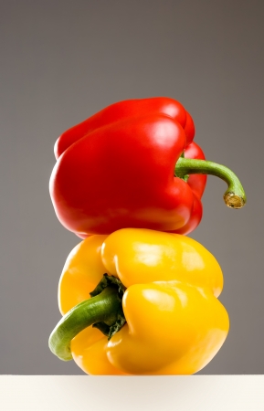 Beautiful colorful juicy fresh bell peppers.の写真素材