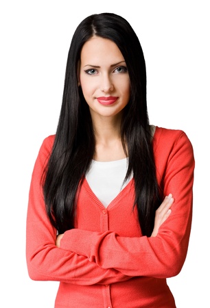 Half length portrait of a gorgeous young business woman in colorful outfit の写真素材