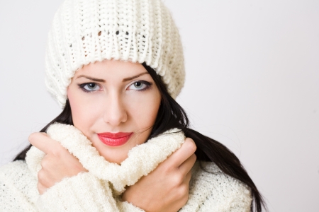 Portrait of an attractive fashionable young brunette woman.の写真素材