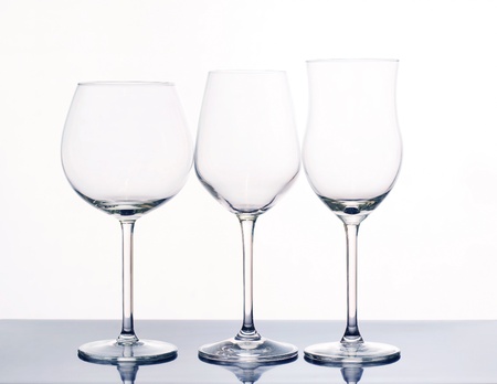 Assortment of elegant wine glasses.の写真素材