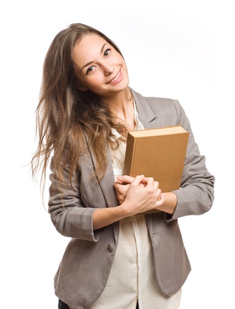 Portrait of happy confident young student woman.の写真素材