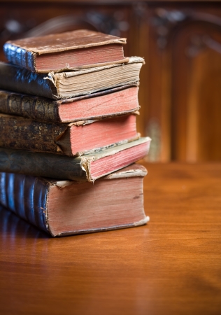 Beautiful antique books in very elegant setting.の写真素材