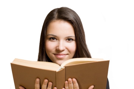 Portrait of attractive cute young student girl の写真素材
