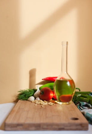 Still life with healthy food ingredients life in beautiful natural light.の写真素材