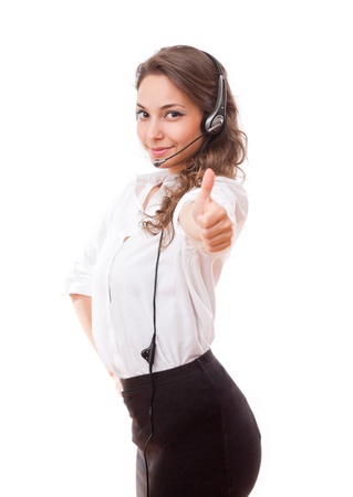 Portrait of a beautiful friendly young office woman.の写真素材