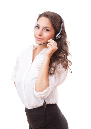 Portrait of a beautiful friendly young office woman.の写真素材