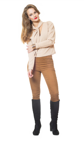 Portrait of a fashionable beautiful blond woman.の写真素材