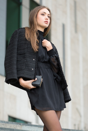 Portrait of elegant high fashion brunette beauty.の写真素材