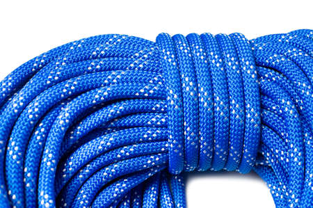 Close up of bight of dynamic rope using in sport climbingの写真素材