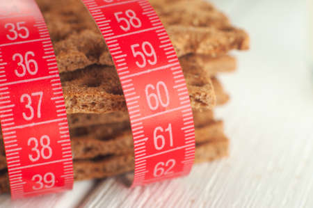 Close up of meter on the crispbreadsの写真素材