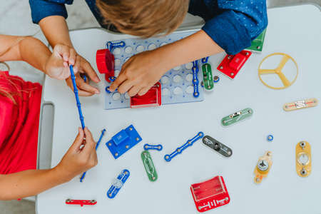 Elementary school students learning in the classroom