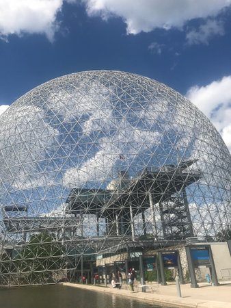 Biosphere geodesic dome (La Biosphere). The museum dedicated to the environment. Montreal, Quebec, Canada.のeditorial素材