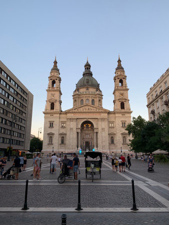 Roman Catholic  St. Stephen's Basilica at Budapest city centre.Budapest / Hungary.のeditorial素材