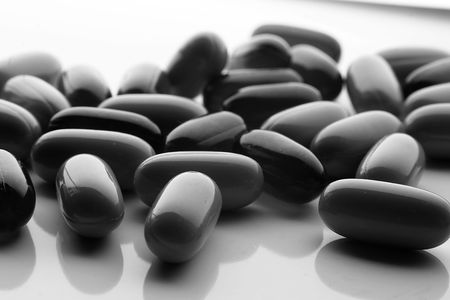 Capsules isolated on whiteの写真素材