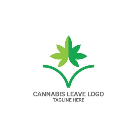 Cannabis financial leaf logo designのイラスト素材