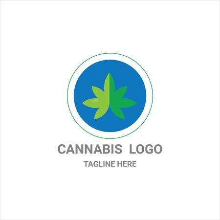cannabis leave logo designのイラスト素材