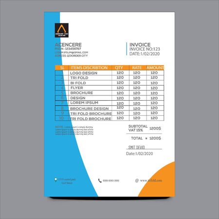 Invoice minimal design template. Bill form business invoice accountingのイラスト素材