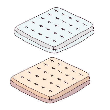 Hand drawn illustration of mattress.のイラスト素材