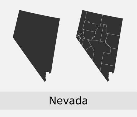 Nevada maps vector outline counties, townships, regions, municipalities, departments, bordersのイラスト素材