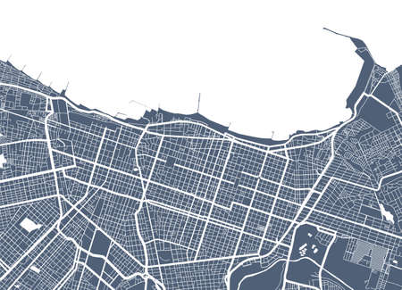Vector map of Fortaleza, Italy. Street map poster illustration. Fortaleza map art.のイラスト素材