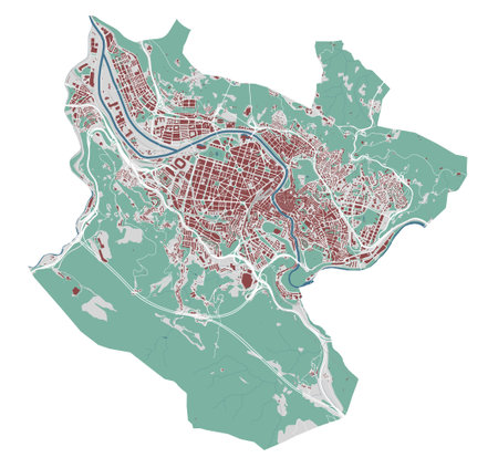 Bilbo map, detailed administrative area with borderのイラスト素材