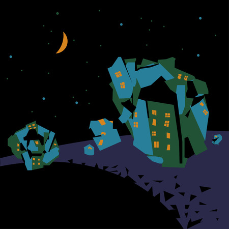 Vector illustration of crazy space town for your designのイラスト素材