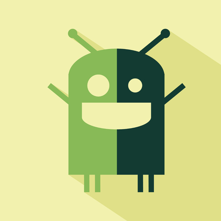 Vector flat robot icon. Isolated colored iconのイラスト素材